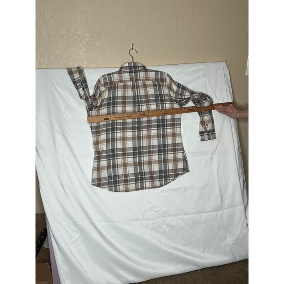 Kuhl womens size L shirt beige/cream button-up plaid flannel  soft, outdoors - Picture 4 of 10